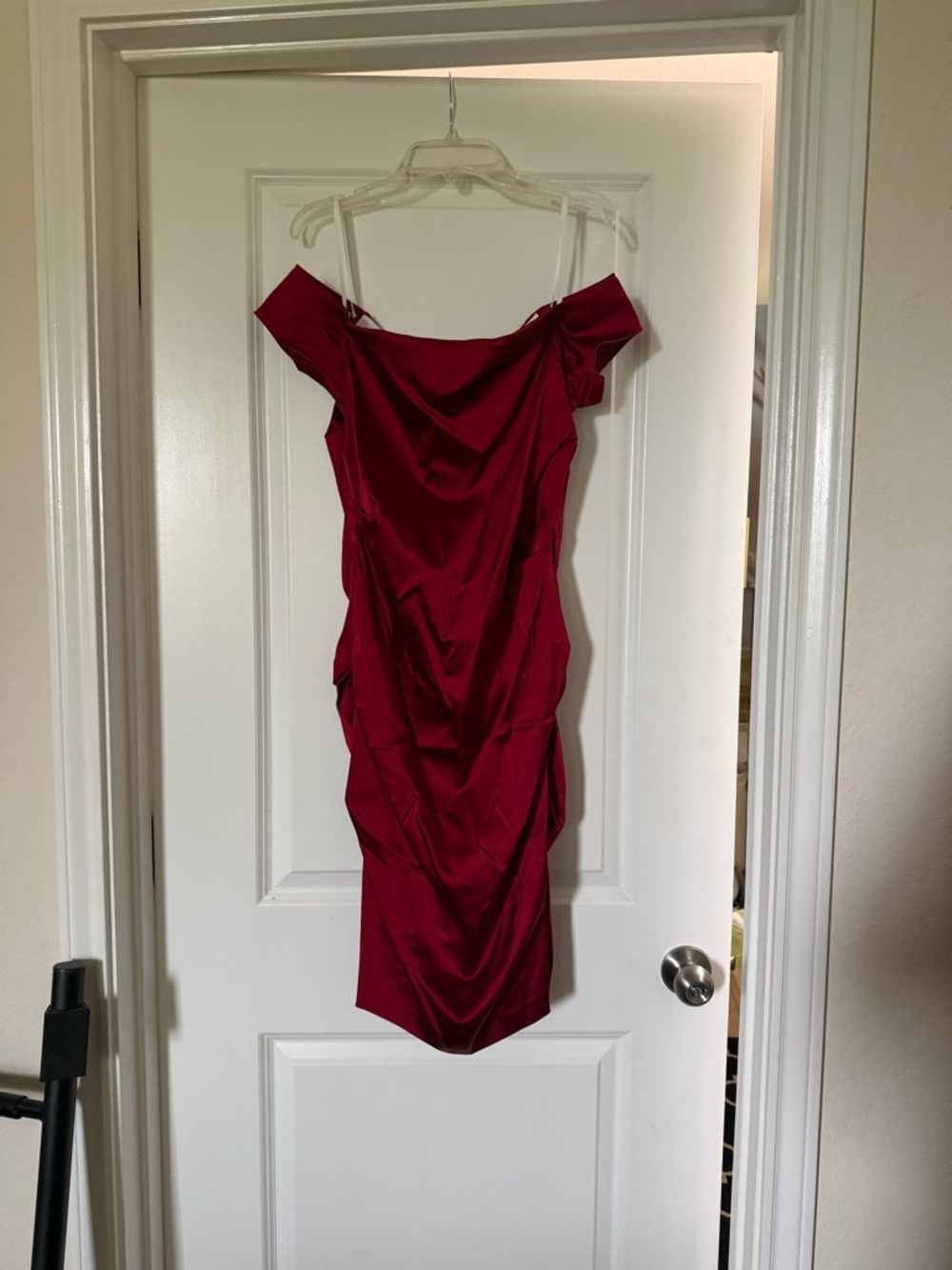 Betsy&Adam off Shoulder Satin Dress